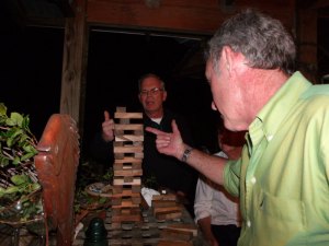 Chris is a cunning strategist in Jenga